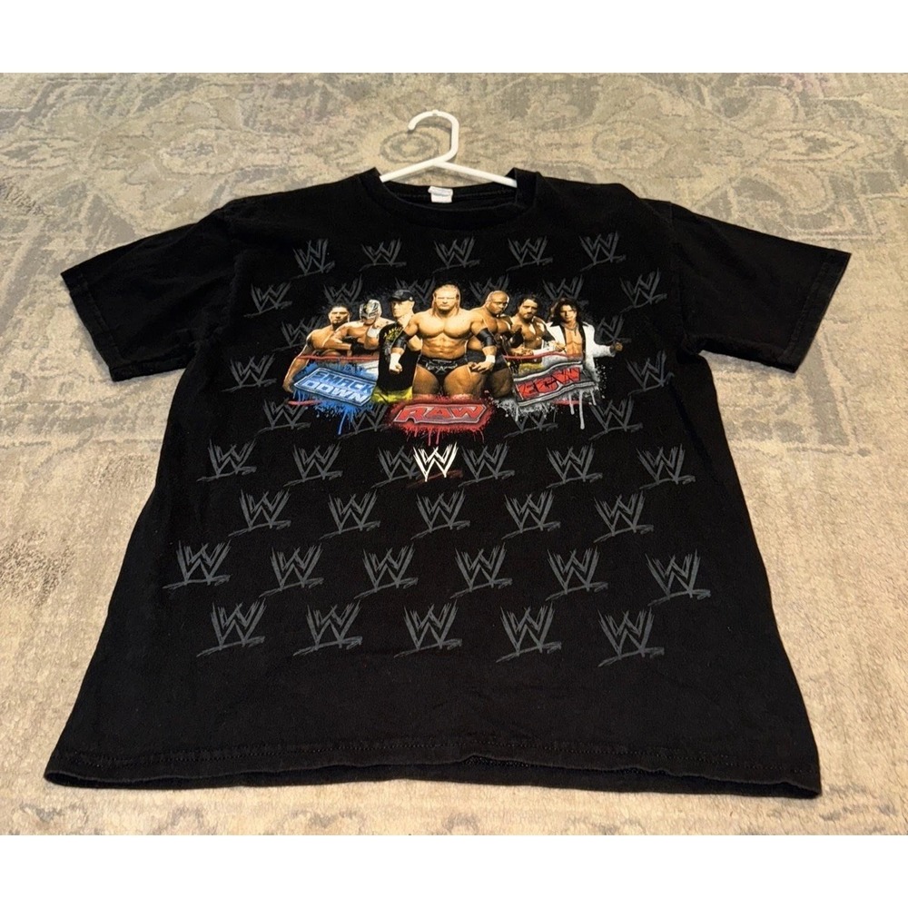 WWE RAW Smackdown HHH Cena Batista Shirt‎ Youth Boys X-Large XL Black Wrestling